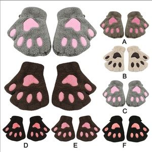 Women’s, Junior fingerless teddy bear paw …